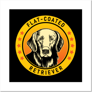 Flat-Coated Retriever Dog Portrait Posters and Art